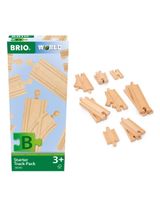 Brio 12 Teile Holzeisenbahn Zubehör Schienen Starter Sortiment B World CE-zertifiziert 12x27x5 cm 3+ Jahre braun - 1