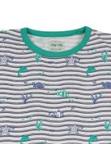 Lilly + Sid T-Shirt Meerestiere Streifen grau 110/116 (5-6 Jahre) - 2