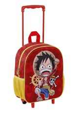 One Piece Luffy-Small 3D Backpack with Wheels Rucksack 34x26x13 cm rot Onesize Kinder - 1
