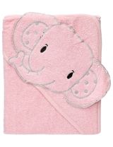 Snuggle Baby Handtuch Kapuze 75x75 cm Elefant rosa - 0