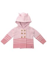 Rock A Bye Baby Boutique 2 Teile Set Streifen Kapuze rosa 56/62 (0-3 Monate) - 1