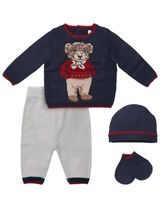 Rock A Bye Baby Boutique 4 Teile Set Teddybär grau 56 (Neugeborene) - 0