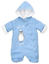 Baby Sweets Schneeanzug Pinguin Let It Snow Gefüttert blau 56 (Neugeborene) - 0