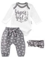 Baby Sweets 3 Teile Set Super girl Floral weiß 74 (6-9 Monate) - 0