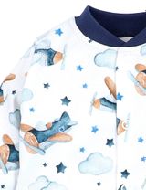 NINI Strampler Flugzeug weiß 68 (3-6 Monate) - 1