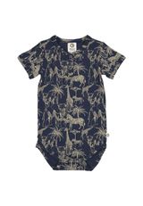 Müsli by Green Cotton Kurzarmbody Animal dunkelblau 56 - 0