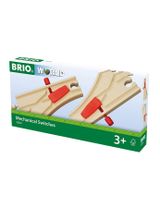 Brio 2 Teile Holzeisenbahn Zubehör Mechanisches Weichenpaar World CE-zertifiziert 2x1,2x16 cm 3+ Jahre braun - 2