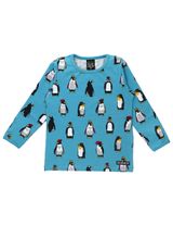 Villervalla Langarmshirt Pinguin blau - 0