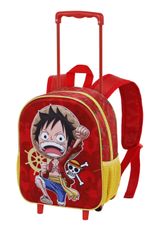 One Piece Luffy-Small 3D Backpack with Wheels Rucksack 34x26x13 cm rot Onesize Kinder - 0