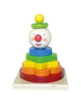 Hess 7 Teile Stapelturm Clown Holz 9x9x10,5 cm 6+ Monate bunt - 0