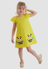 Denokids Gepunktet Kleid Mädchen gelb 92 - 3