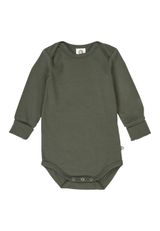 Müsli by Green Cotton Langarmbody Unifarben dunkelgruen 86 - 1