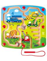 Hape Spielzeug Baufahrzeuge Magnet 24,5x24,5x2,1 cm 2+ Jahre bunt - 0