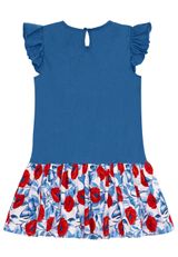 Denokids Unifarben / Geblümt blau 104 - 1