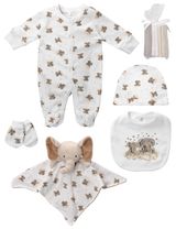 Rock A Bye Baby Boutique 8 Teile Set Elefant weiß 50/56 (Neugeborene) - 0