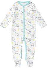 Aptex 51053163 Strampler mit Teddy-Print weiss 74/80 (9-12 Monate) - 0
