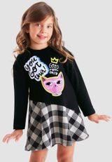 Denokids Kitten Kleid Mädchen schwarz 104 - 3