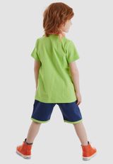 Denokids CFF-20Y1-317 Monkey Plaid Shorts Set Jungen gruen 104 - 8