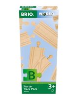 Brio 12 Teile Holzeisenbahn Zubehör Schienen Starter Sortiment B World CE-zertifiziert 12x27x5 cm 3+ Jahre braun - 2