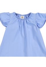 Green Cotton Babykleid blau 62 - 2