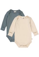 Müsli by Green Cotton Langarmbody Unifarben blau 92 - 0