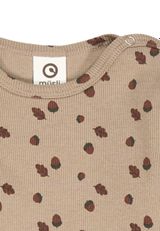 Müsli by Green Cotton Babylangarmshirt Alloverprint braun 56 - 2