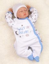 Baby Sweets Strampler Mond Sweet Dreams Jungen Sterne blau 56 (Neugeborene) - 2