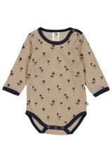 Müsli by Green Cotton Langarmbody Alloverprint beige 68 - 0