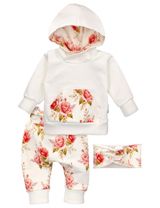 Baby Sweets 3 Teile Set Floral weiß 80 (9-12 Monate) - 0