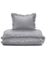 DETEXPOL 2 pièces Linge de lit Volant 135x100 cm Gris clair - 1