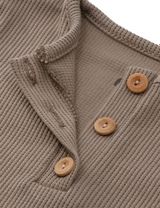 MaBu Kids T-shirt à manches longues Cute Nice, Wild & Cute Gaufré Taupe 6-7A (122 cm) - 3