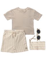 Fudo 3 Teile Set Streifen beige - 0