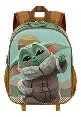 Star Wars The Mandalorian Say Hi-Small 3D Backpack with Wheels Rucksack 34x26x13 cm gruen Onesize Kinder - 3
