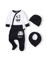 NINI 4 Teile Set Panda schwarz 56 (Neugeborene) - 0