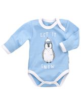 Baby Sweets 2 Teile Body Pinguin Let It Snow Schneeflocke blau 56 (Neugeborene) - 1