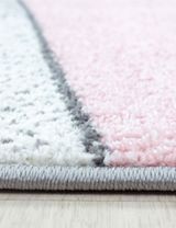 Teppich Vierecke pink grau 80x150 - 2