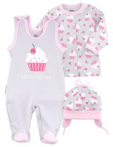 Baby Sweets 3 Teile Set Little Cupcake grau 6-9 Monate (74) - 0