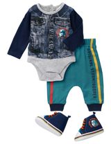3 Teile Set Patches Jeans blau 74/80 (9-12 Monate) - 0