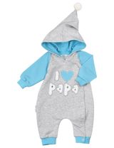 Baby Sweets Strampler I love Papa Bommel blau 6-9 Monate (74) - 0