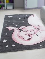 Teppich Elefant Sterne rosa 80x150 - 1