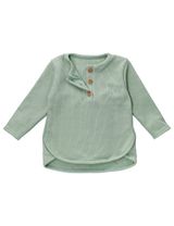 MaBu Kids Langarmshirt Nice Nice, Wild & Cute Waffelpiqué sage 122 (6-7 Jahre) - 1