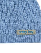 Aliap Mütze Crazy Boy Strick hellblau 62 (0-3 Monate) - 2