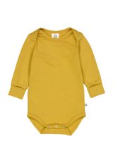 Müsli by Green Cotton Langarmbody Unifarben gelb 86 - 0