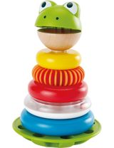 Hape 7 Teile Stapelturm Frosch 12x12x12 cm 12+ Monate bunt - 0