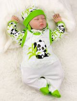 Baby Sweets 3 Teile Set Happy Panda grün 1 Monat (56) - 4