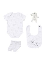 Rock A Bye Baby Boutique 4 pièces Ensemble Ours Blanc 0-3M (62 cm) - 0