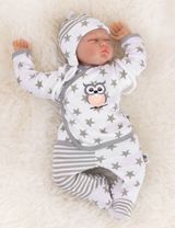 Baby Sweets 3 pièces Ensemble Hibou Étoiles Blanc - 5