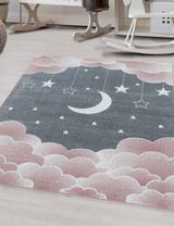 Teppich Mond Wolken rosa 120x170 - 1