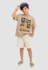 Denokids Print creme/hellbraun 140 - 6