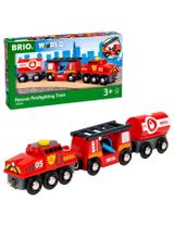 Brio 4 Teile Holzeisenbahn Zubehör Feuerwehr-Löschzug World CE-zertifiziert 3,4x4,9x24,2 cm 3+ Jahre rot - 0